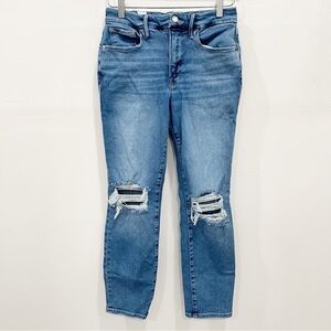 Good American High Waist Dostressed Knee Jeans Size 8 / 29